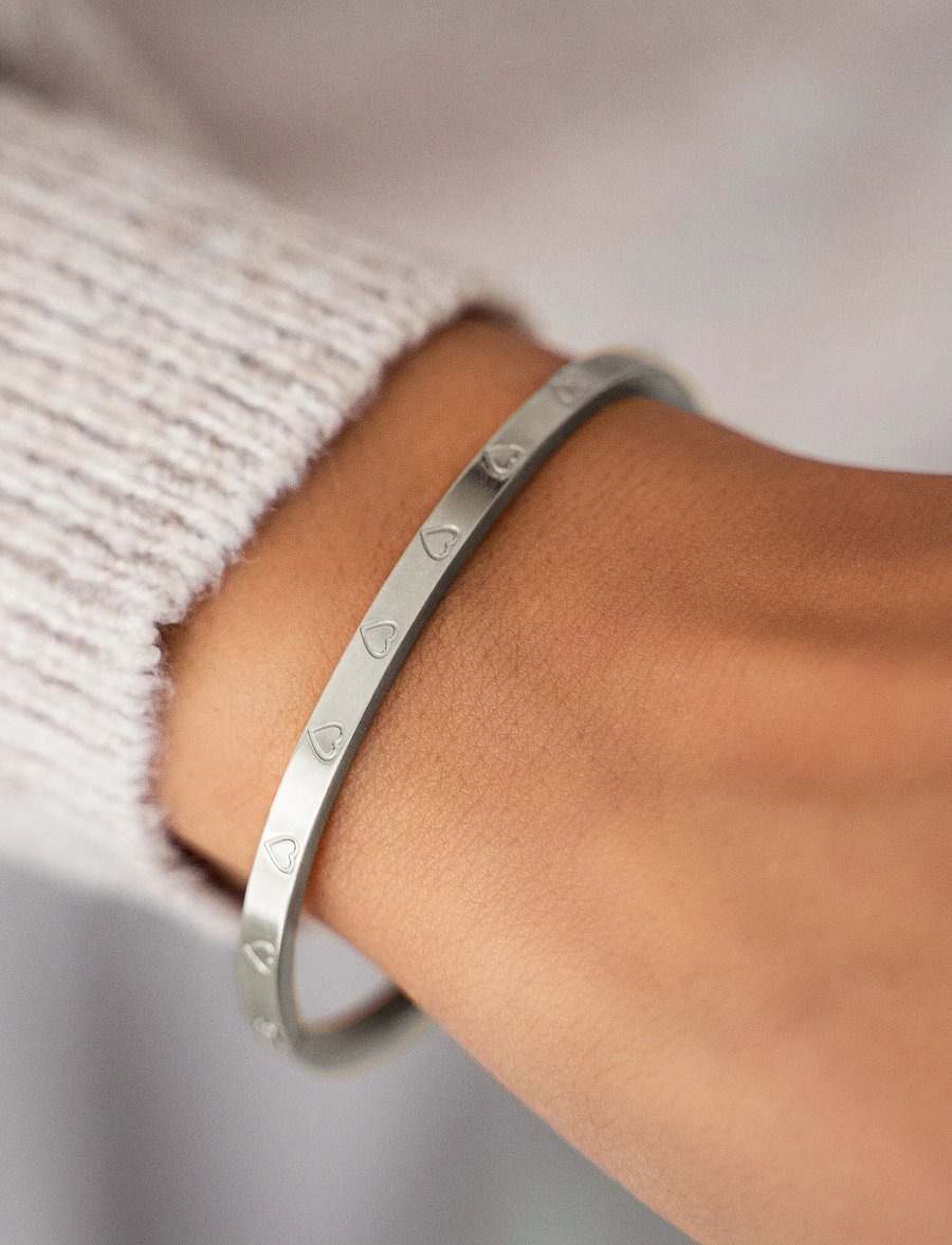 My Jewellery - Bangle engraved hearts - bangles-armband - silver - 3