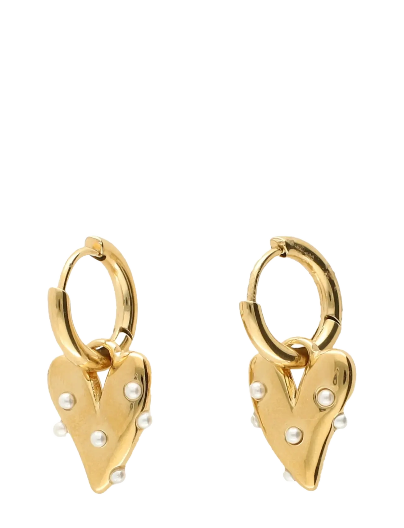 My Jewellery Earrings heart with pearls - Øreringe - GOLD / gold