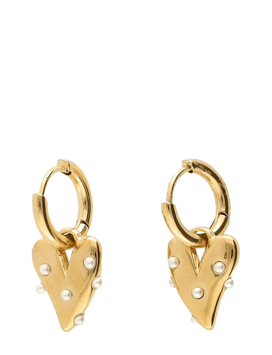 My Jewellery - Earrings heart with pearls - pärlörhängen - gold - 1