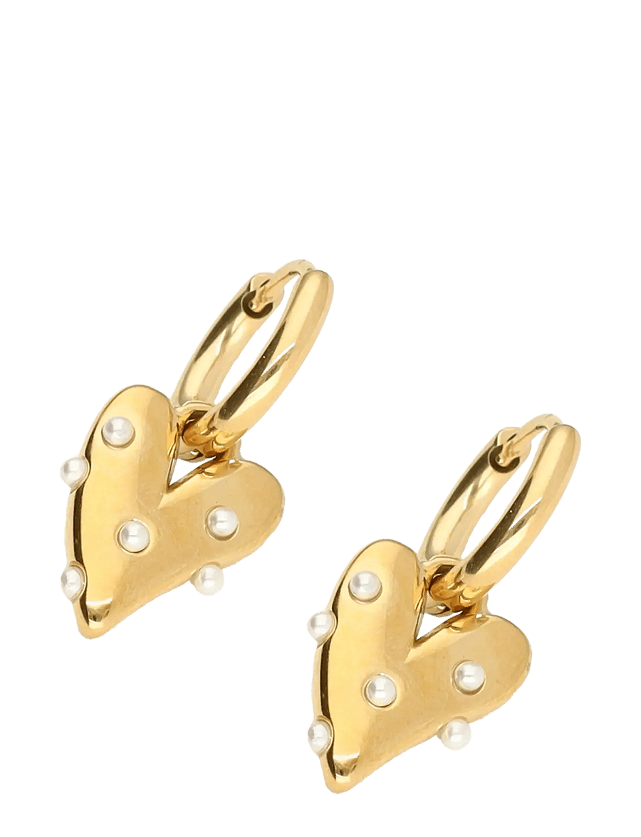 My Jewellery - Earrings heart with pearls - pärlörhängen - gold - 2