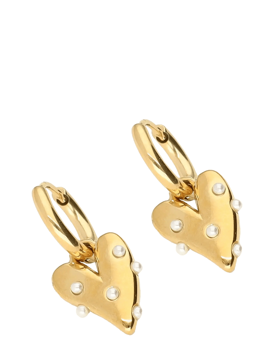 My Jewellery - Earrings heart with pearls - pärlörhängen - gold - 3