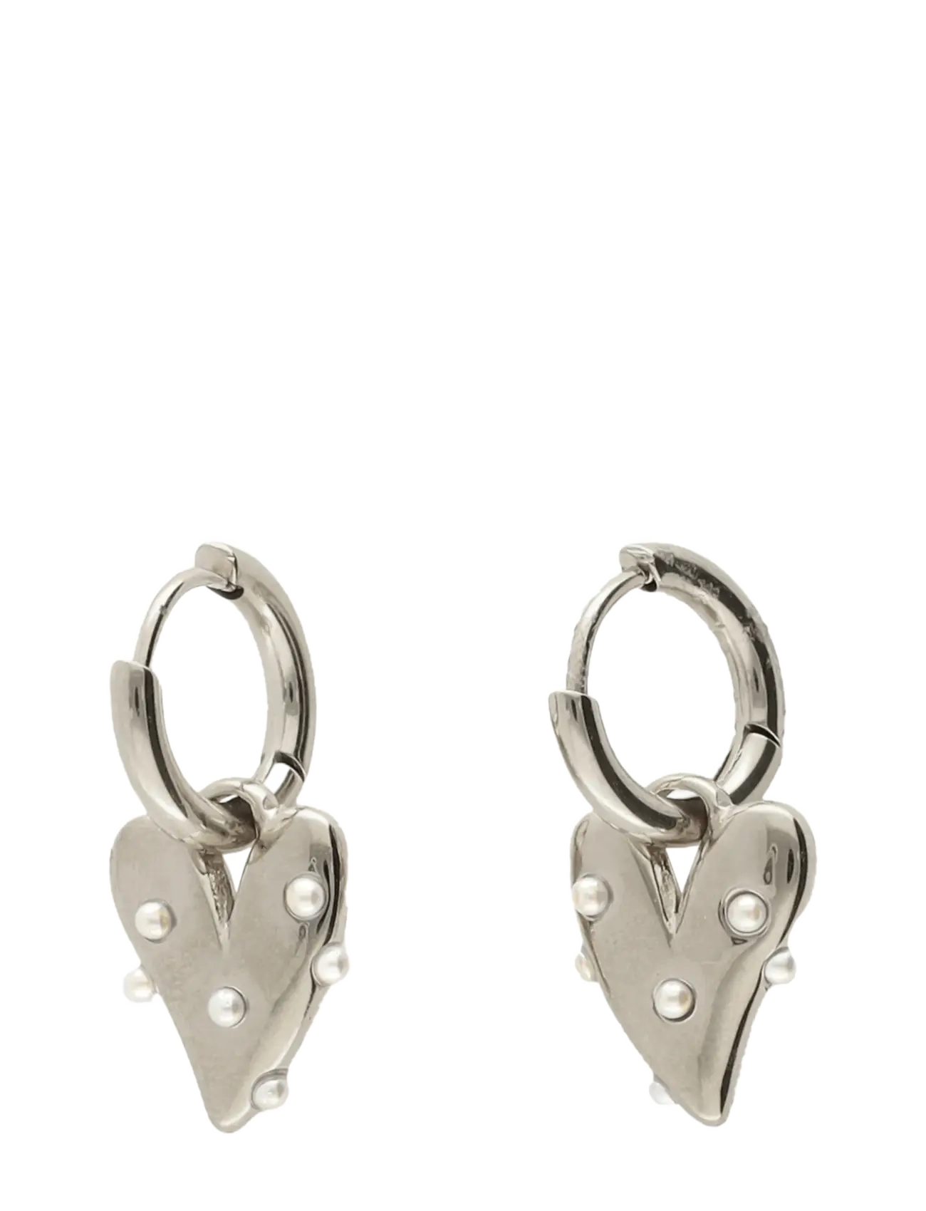My Jewellery Earrings heart with pearls - Ohrhänger - SILVER / silver