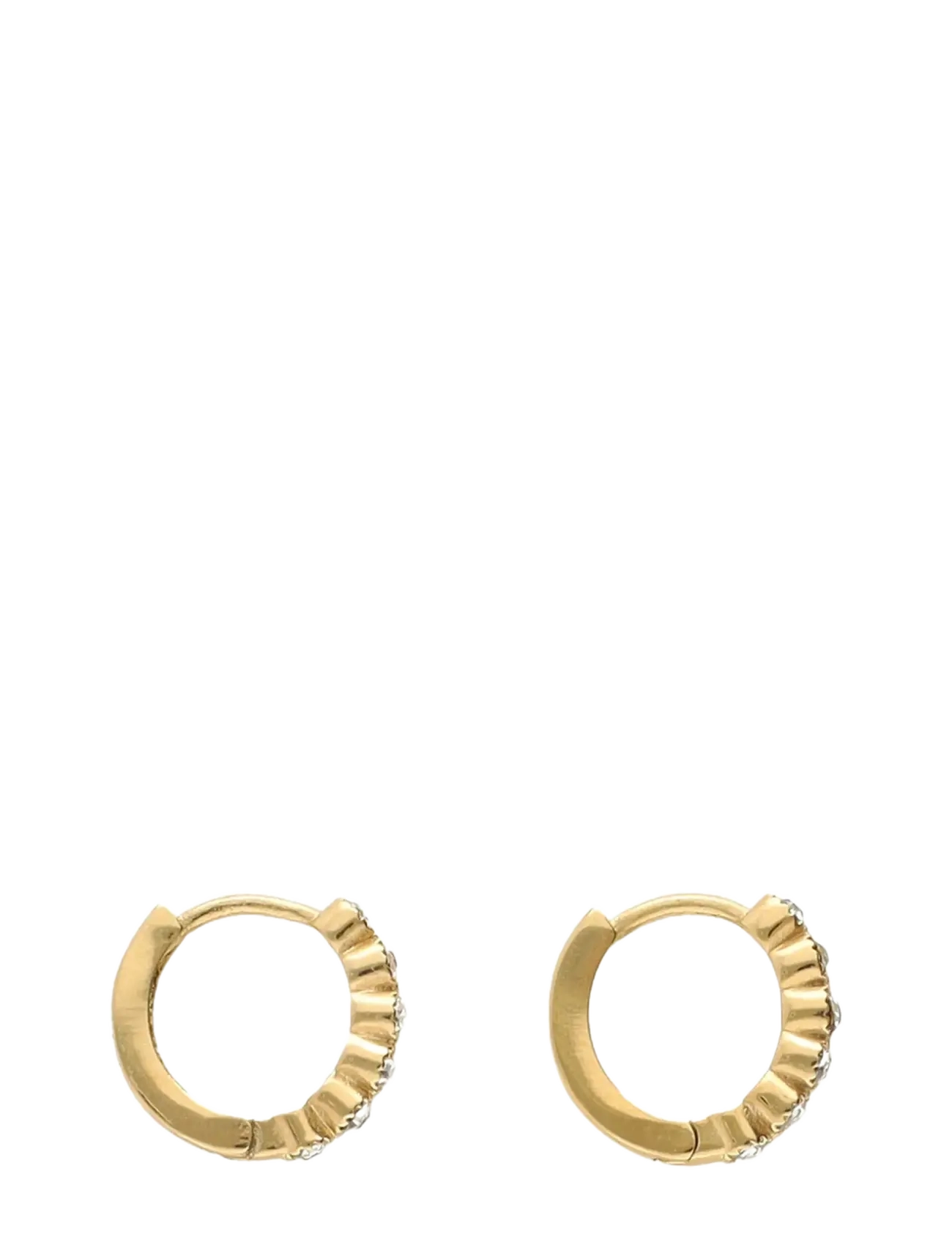 My Jewellery Earring Mini Hoop Rhinestone Transparent, One Size, Earrings, Gold - Hoops, Frauen