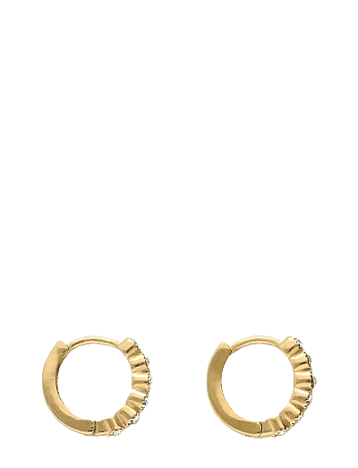 My Jewellery Earring mini hoop rhinestone transparent - Skartgripir - GOLD / gold
