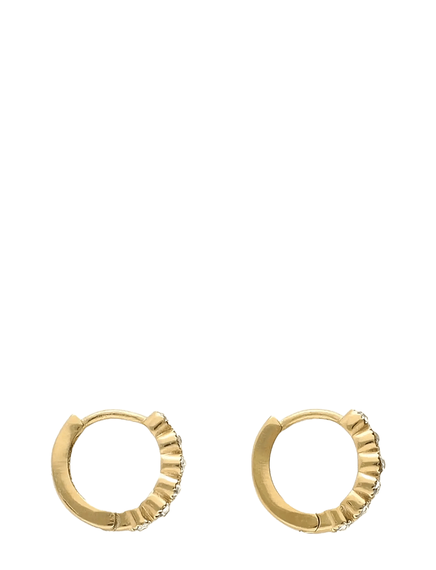 My Jewellery - Earring mini hoop rhinestone transparent - creoler & hoops - gold - 0