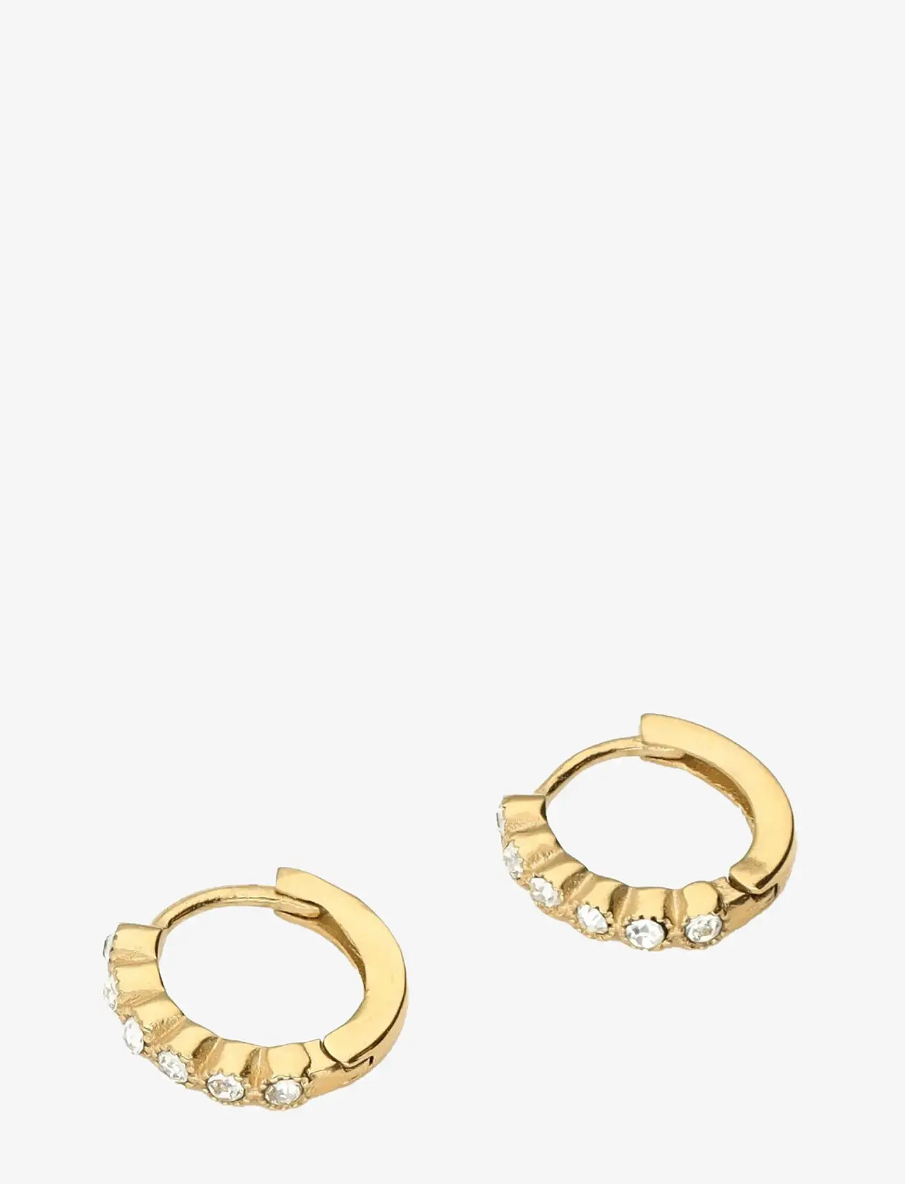 My Jewellery - Earring mini hoop rhinestone transparent - creoler & hoops - gold - 1