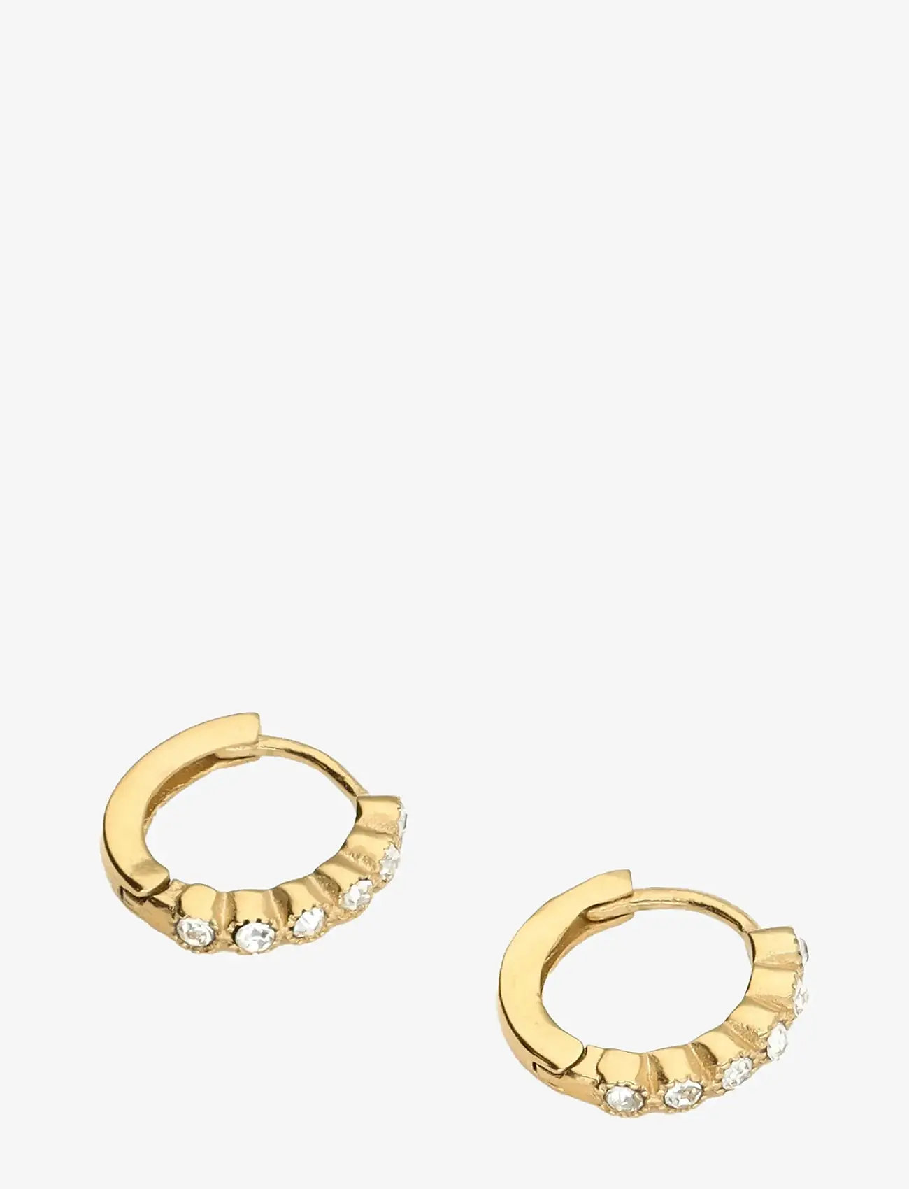 My Jewellery - Earring mini hoop rhinestone transparent - creoler & hoops - gold - 2