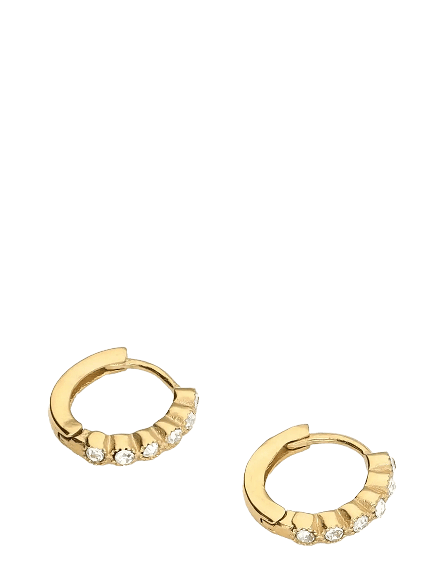 My Jewellery - Earring mini hoop rhinestone transparent - creoler & hoops - gold - 2