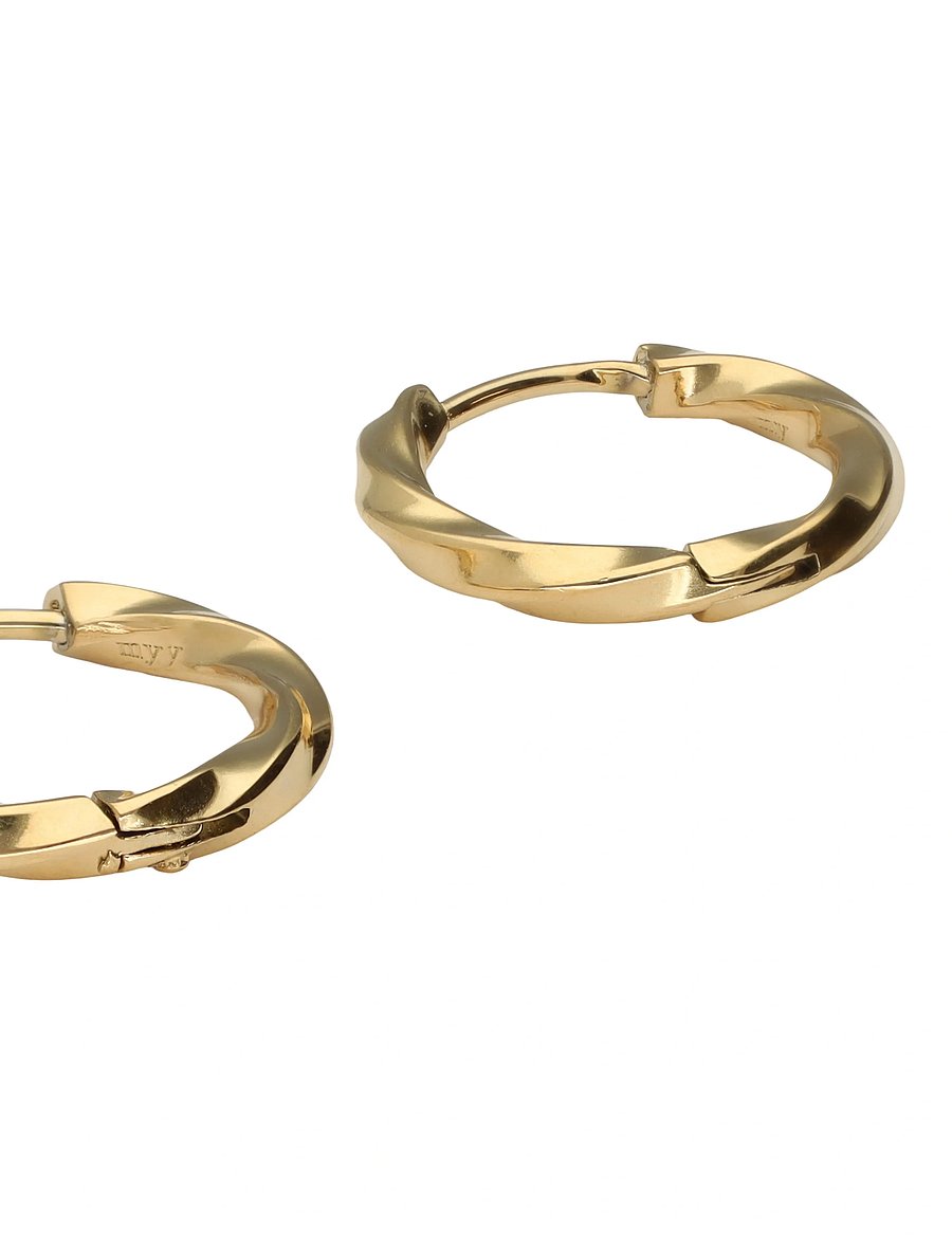 My Jewellery - Earring basic twisted hoop 17x2.5 - kreolen - gold - 2