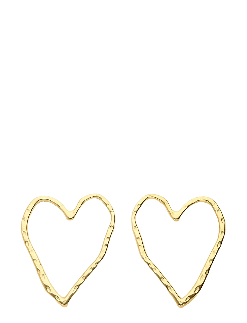 My Jewellery - Studs big open heart - statement øreringe - gold - 1
