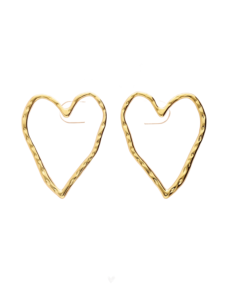 My Jewellery - Studs big open heart - statement øreringe - gold - 4