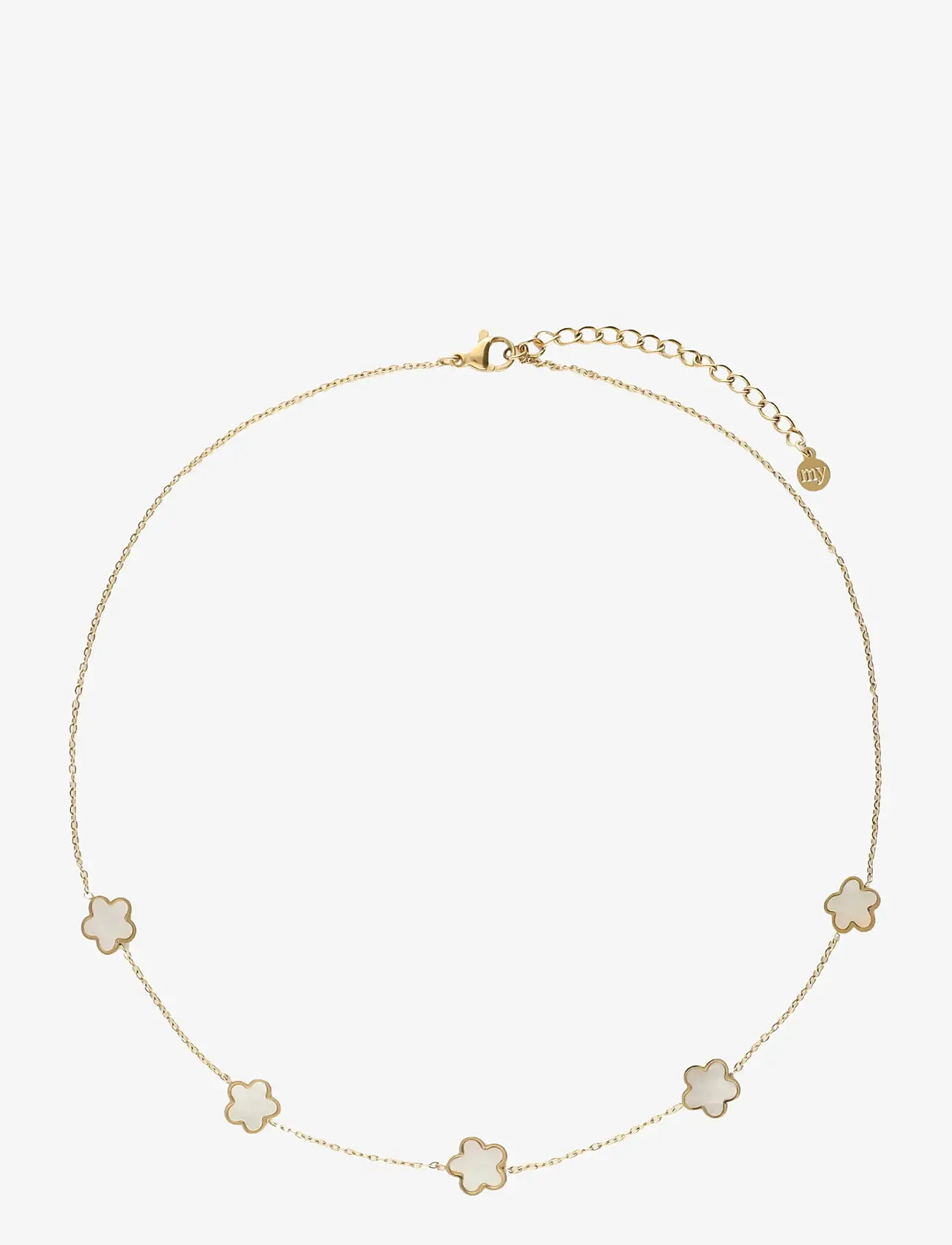 My Jewellery - Necklaces 5 flowers pearl - perlekæder - gold - 1