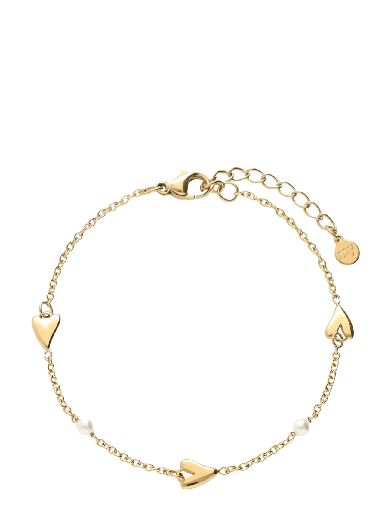 My Jewellery Bracelet Hearts & Pearls, One Size, Bracelets, Gold - Chain Frauen