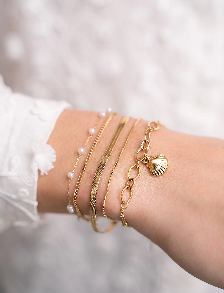 My Jewellery - Bracelet chain & pearls - käeketid - gold - 1