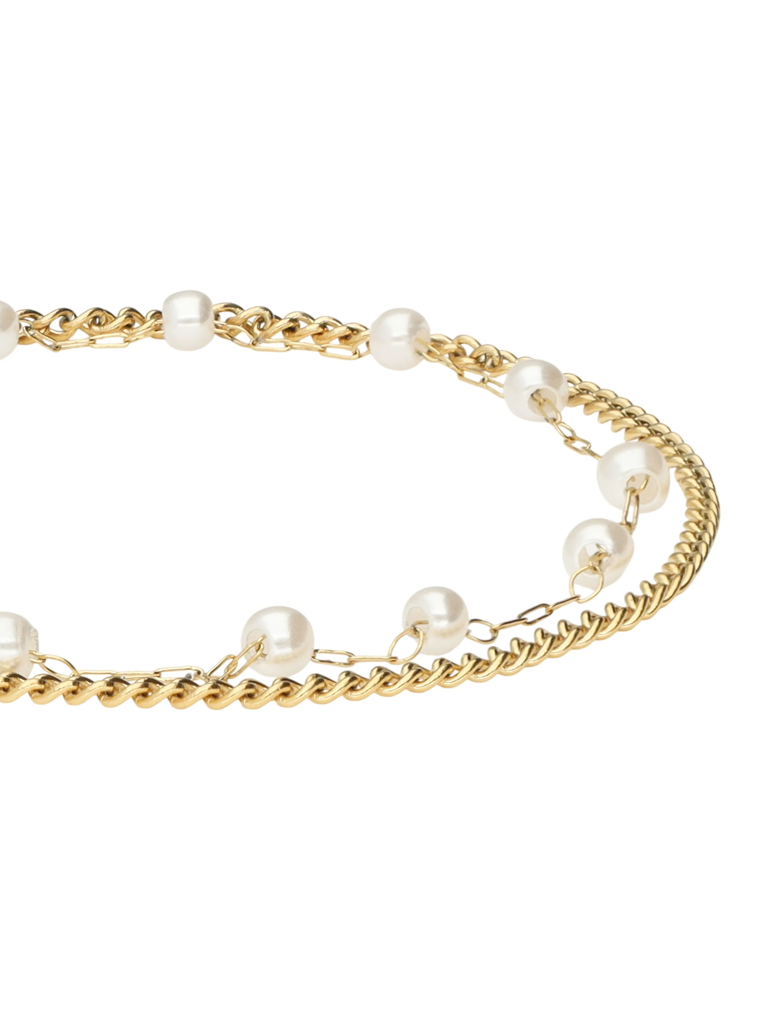 My Jewellery - Bracelet chain & pearls - kædearmbånd - gold - 3