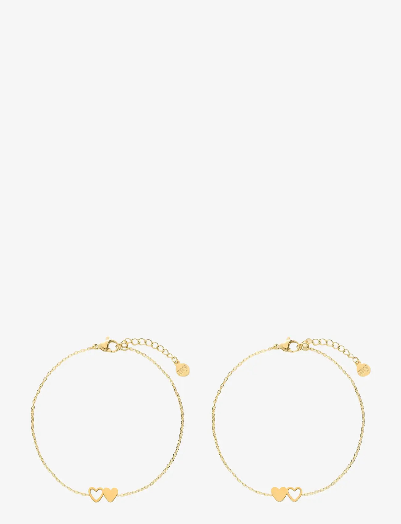 My Jewellery - Bracelet besties 2 hearts - kedjearmband - gold - 0