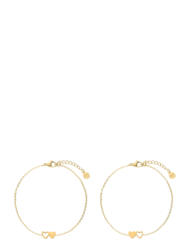 My Jewellery - Bracelet besties 2 hearts - kedjearmband - gold - 0