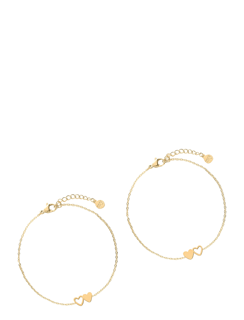 My Jewellery - Bracelet besties 2 hearts - kedjearmband - gold - 1