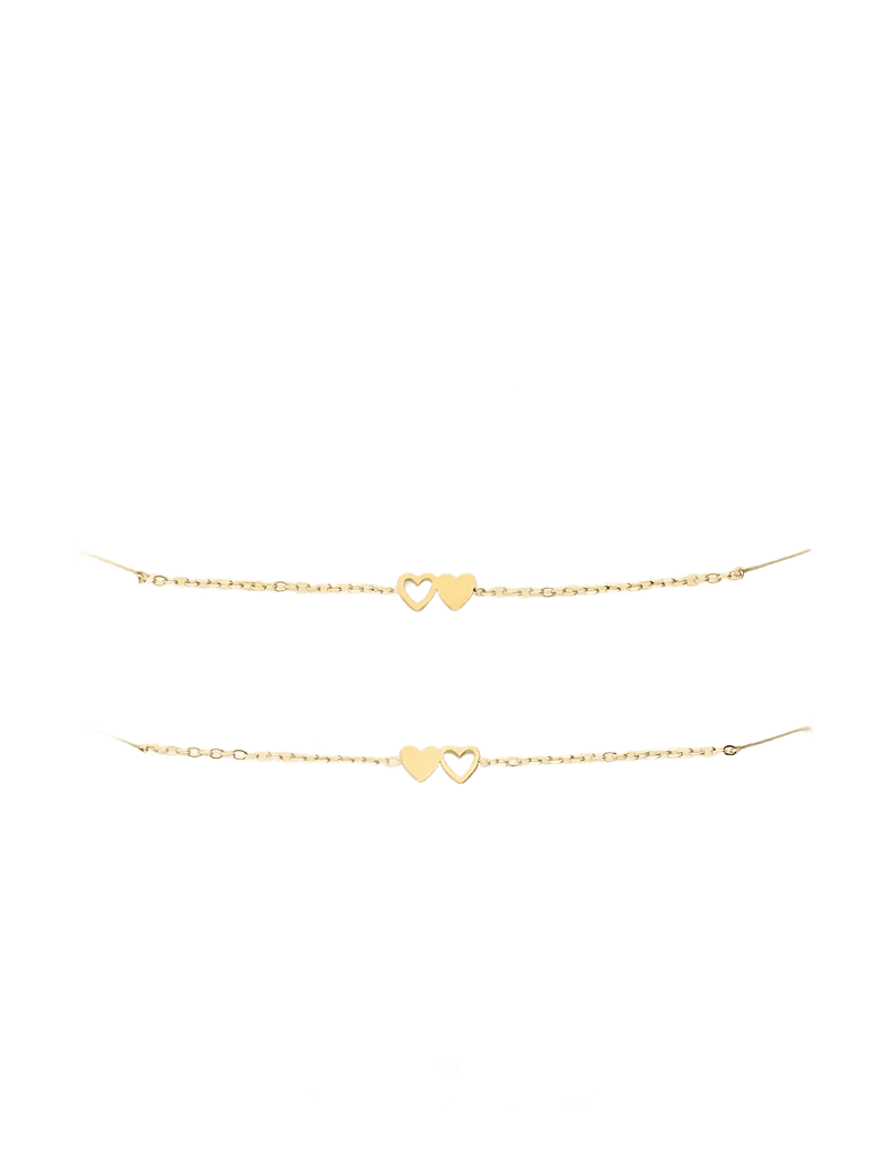 My Jewellery - Bracelet besties 2 hearts - kedjearmband - gold - 2