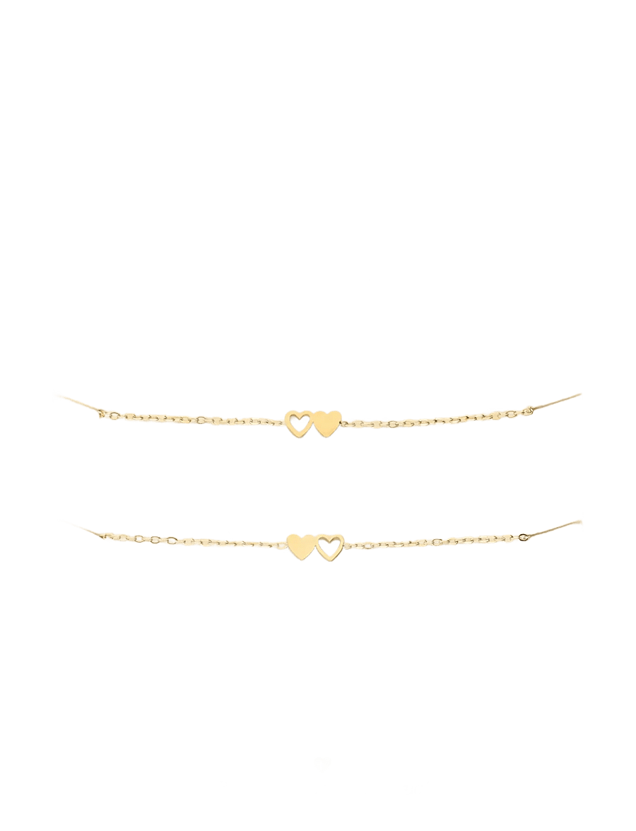 My Jewellery - Bracelet besties 2 hearts - keðjuarmbönd - gold - 2