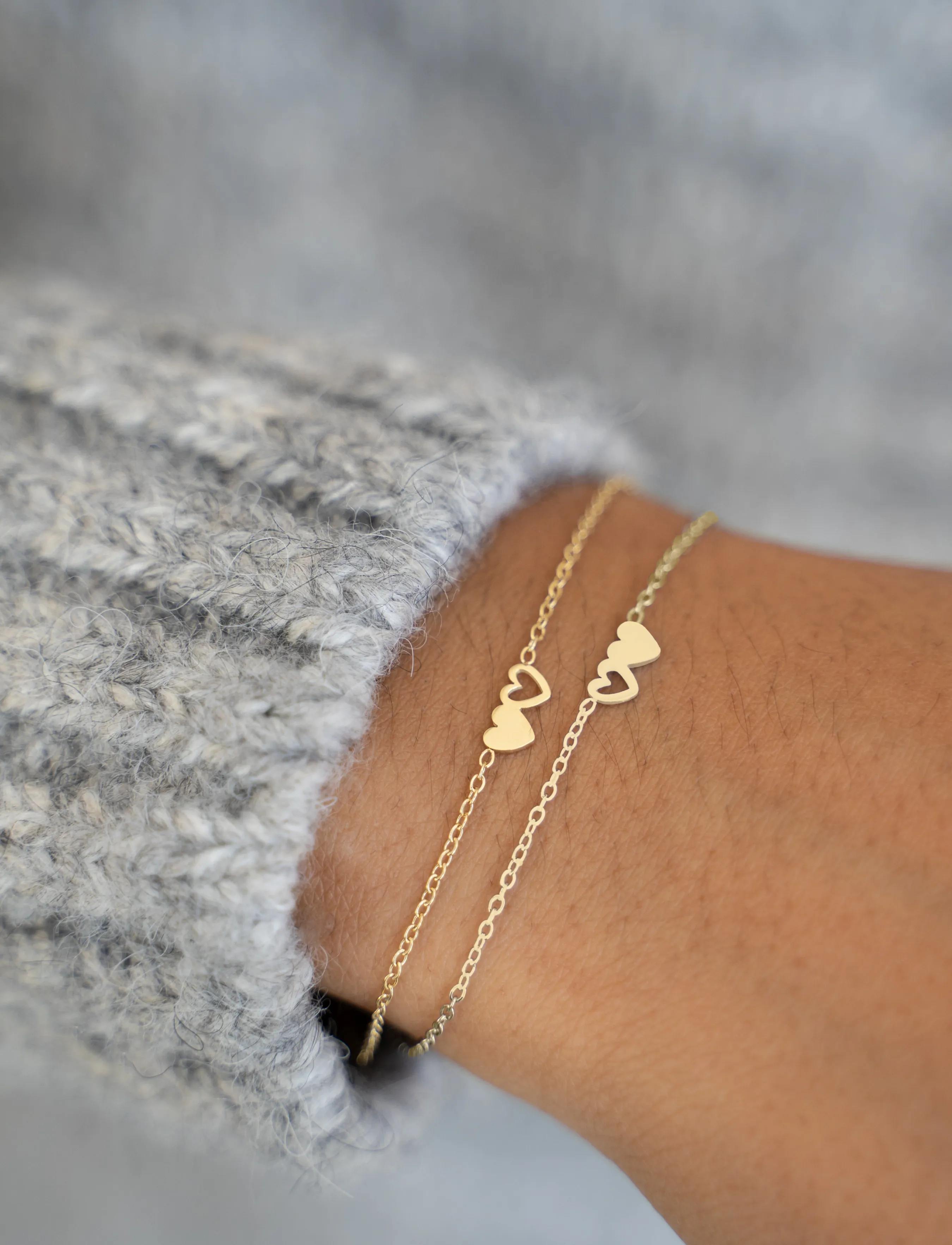 My Jewellery - Bracelet besties 2 hearts - keðjuarmbönd - gold - 3