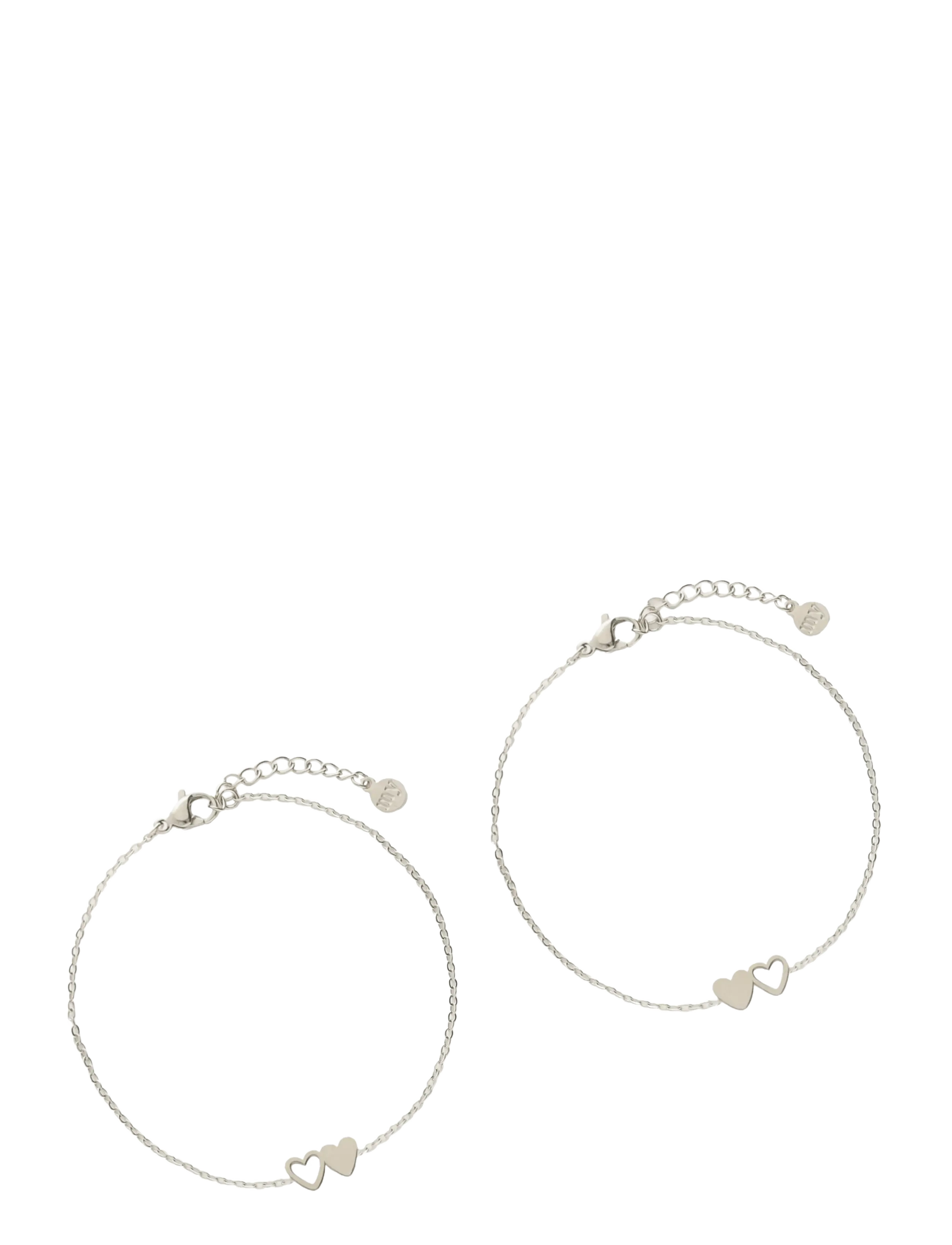My Jewellery Bracelet besties 2 hearts - Uus - SILVER / silver