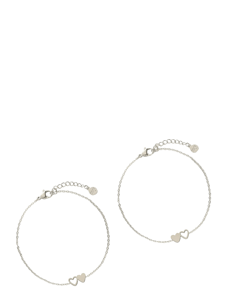 My Jewellery - Bracelet besties 2 hearts - kedjearmband - silver - 1