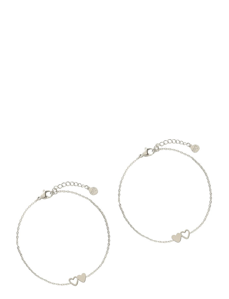 My Jewellery - Bracelet besties 2 hearts - lenkearmbånd - silver - 1