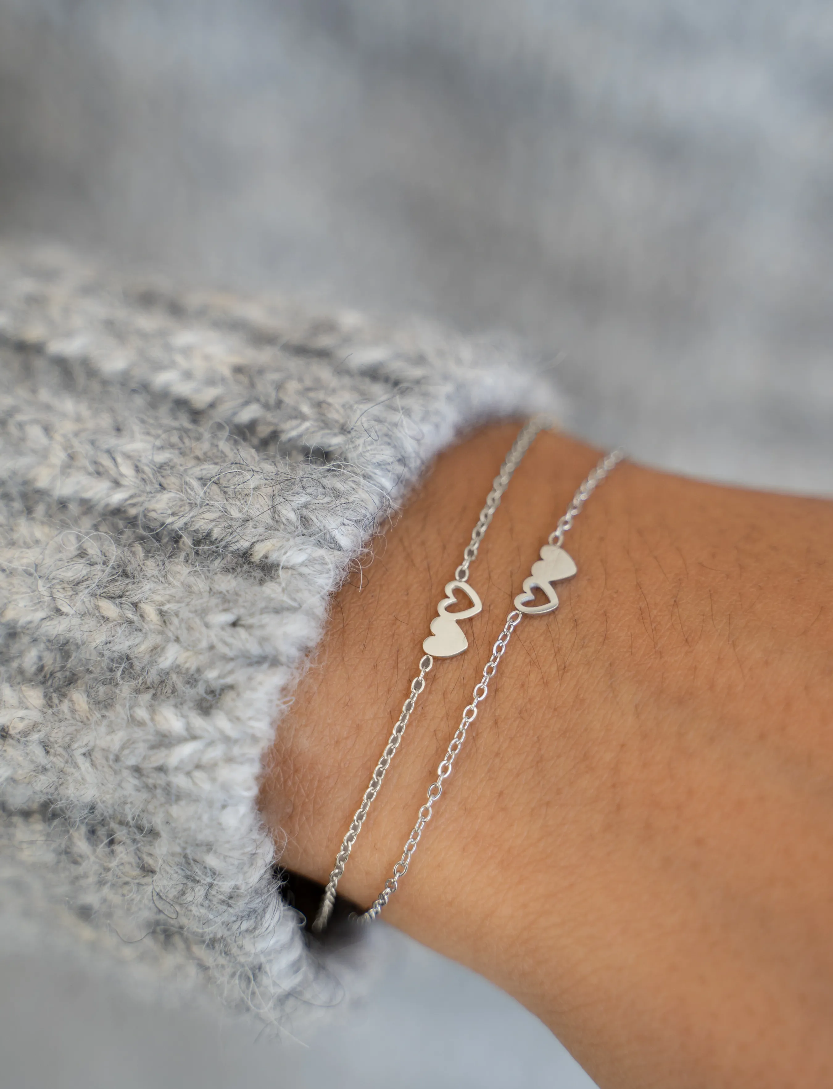 My Jewellery Bracelet Besties 2 Hearts, One Size, Bracelets, Silber - Chain Frauen