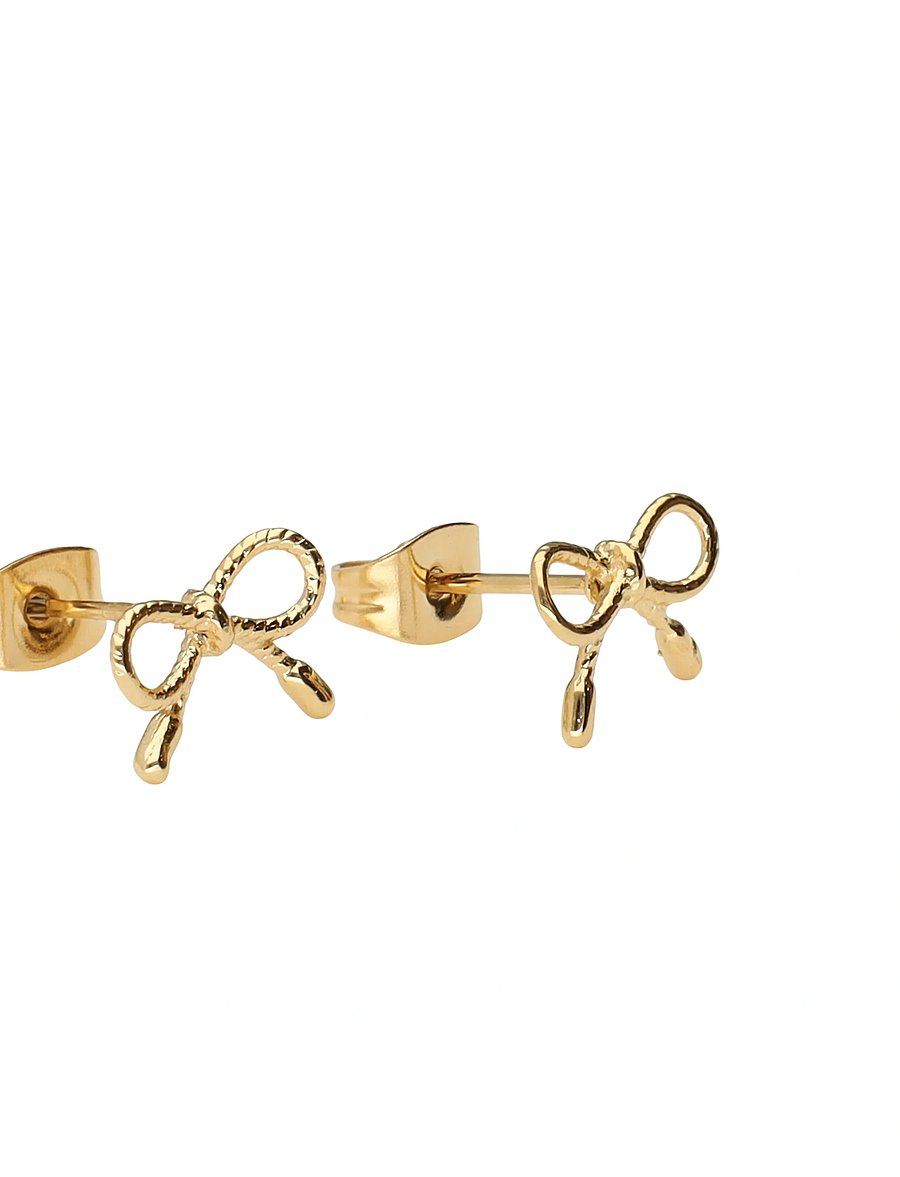 My Jewellery - Earstuds bow mini - auskarai smeigtukai - gold - 3