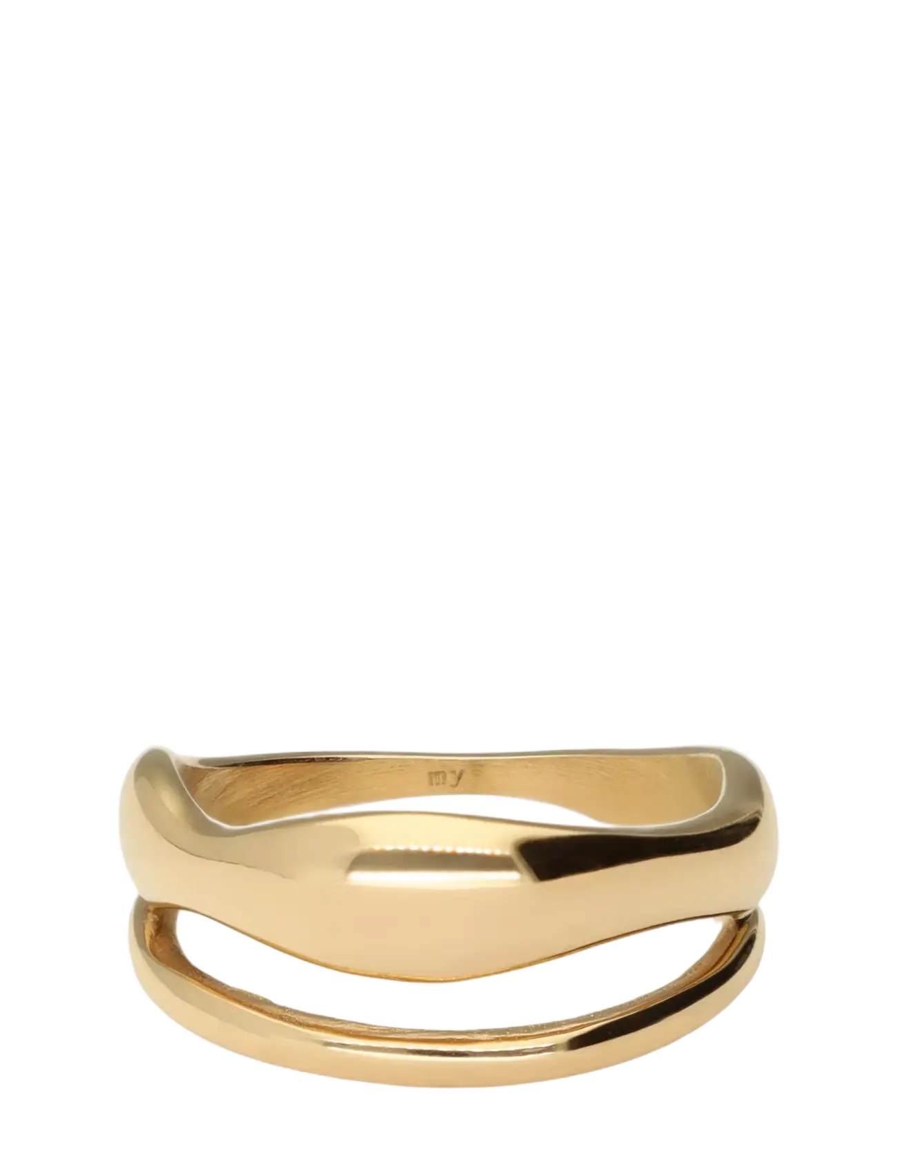 My Jewellery Ring double organic shape - Accessoarer - SILVER / gold