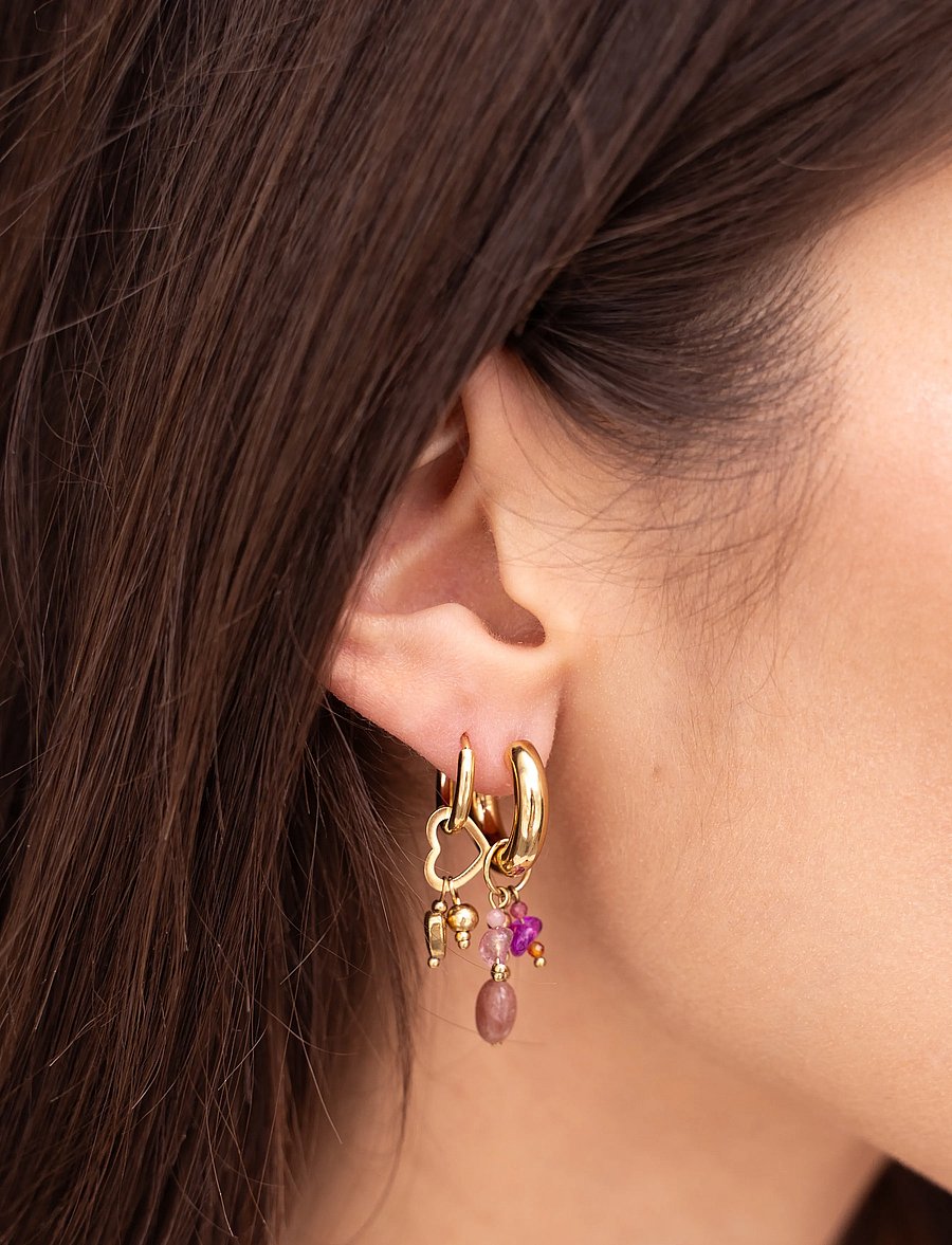 My Jewellery - Earring hoop heart - ohrhänger - gold - 0