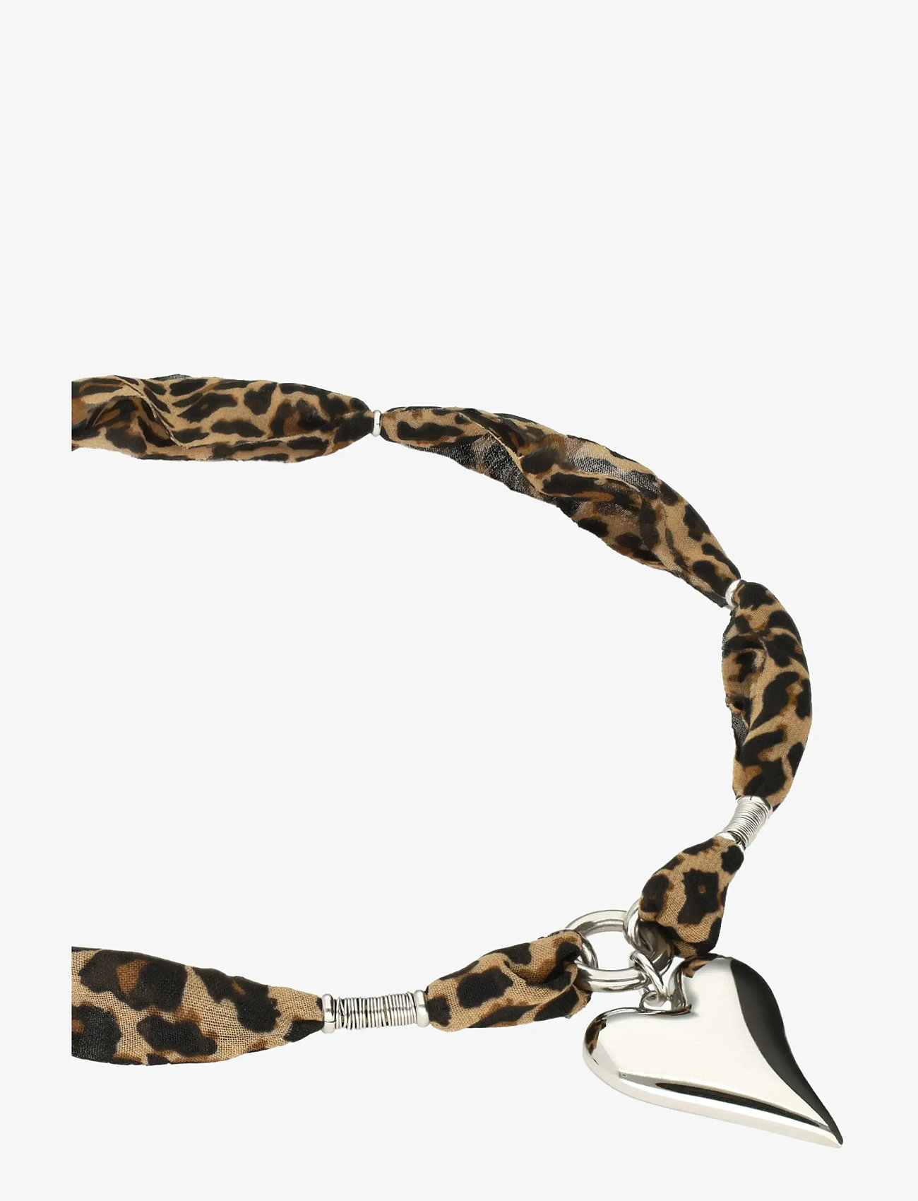 My Jewellery - Necklace leopard cord heart - statementhalsband - silver - 2