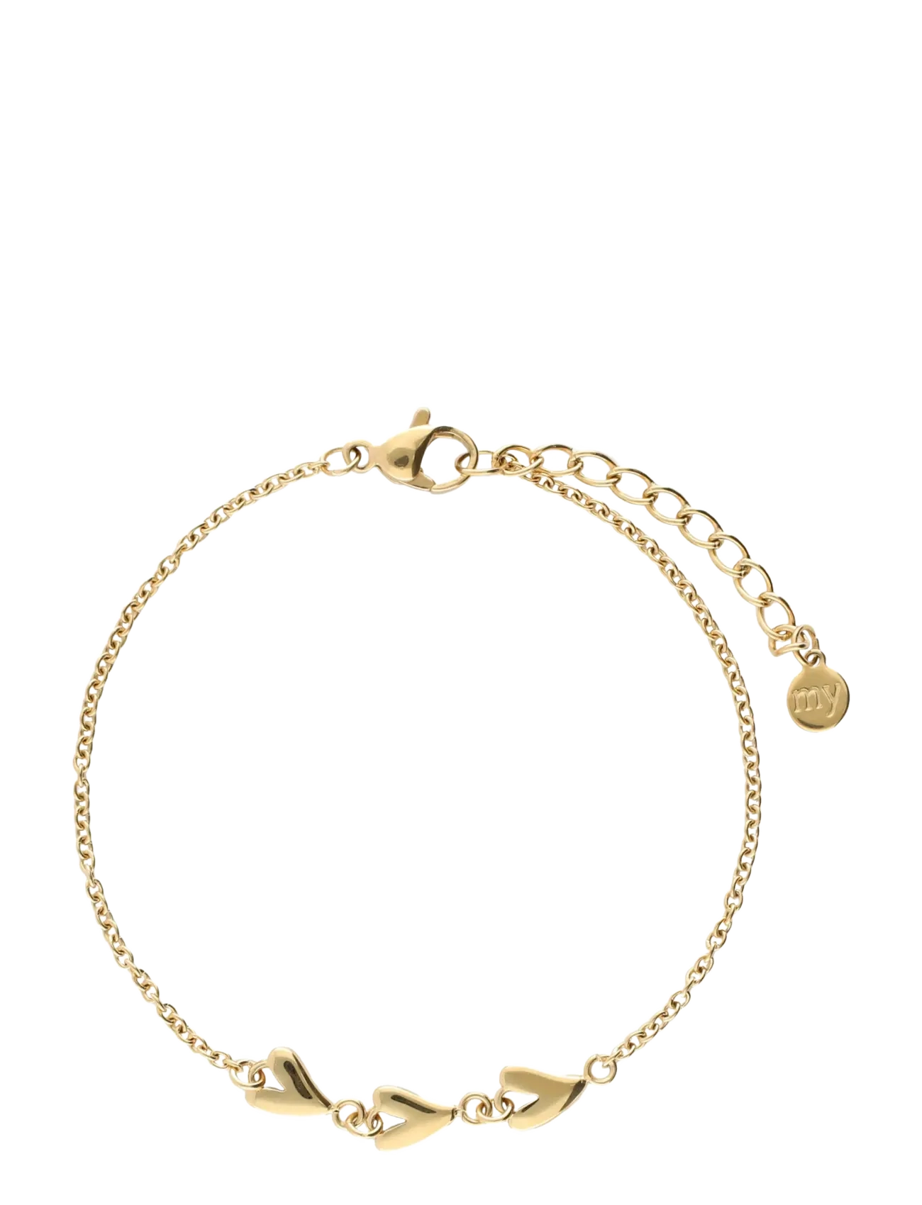 My Jewellery Bracelet 3 horizontal hearts - Modetrends - GOLD / gold