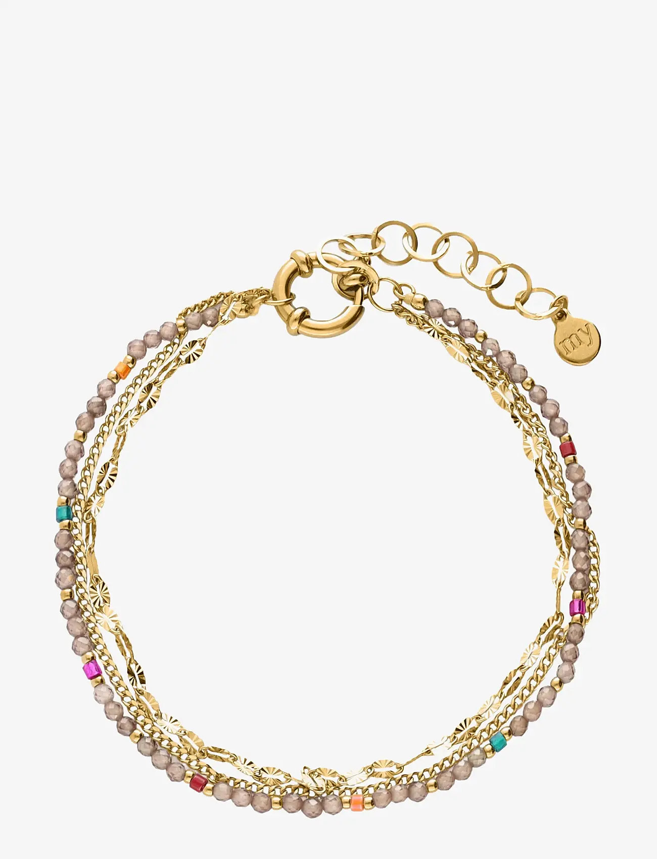 My Jewellery - Bracelet 3 layers taupe - kettenarmbänder - gold - 1