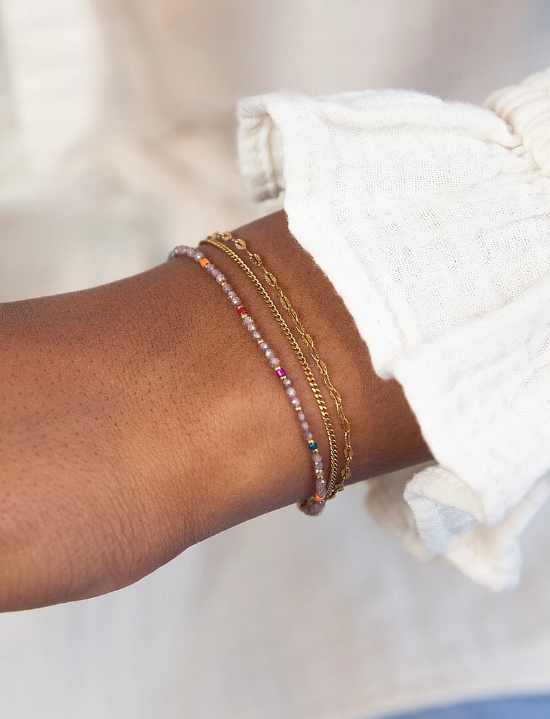 My Jewellery - Bracelet 3 layers taupe - kettenarmbänder - gold - 0