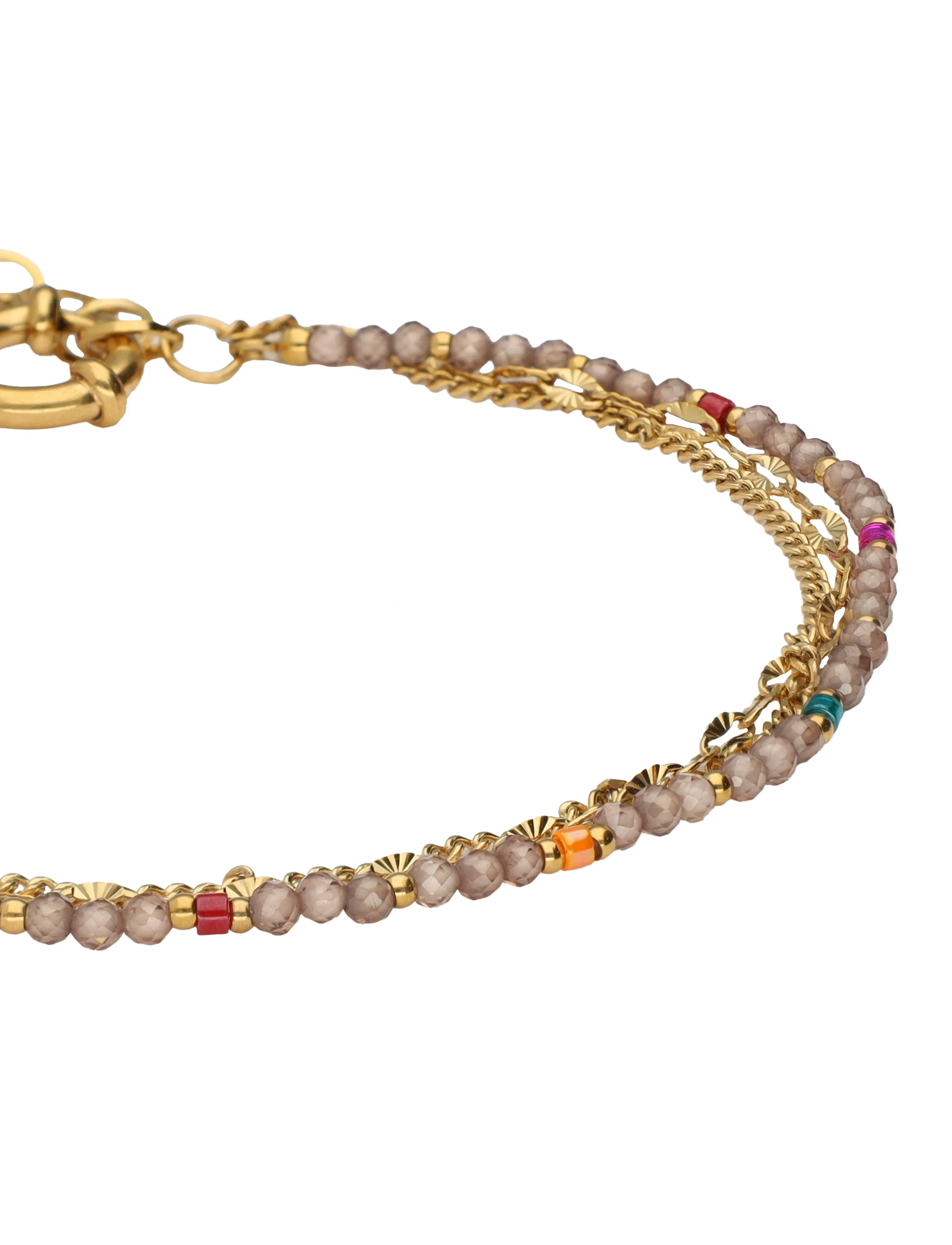 My Jewellery - Bracelet 3 layers taupe - gold - 3