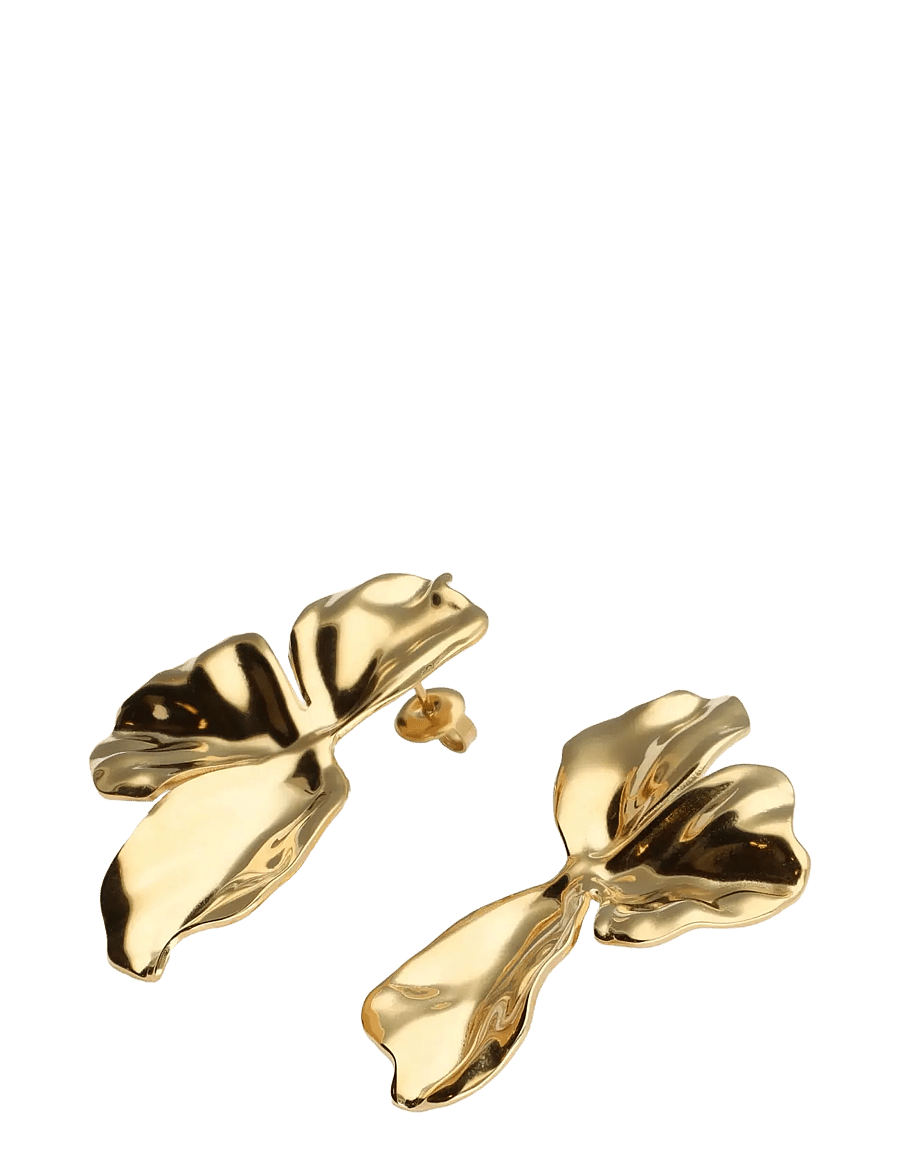 My Jewellery - Earstud half flower - statement øreringe - gold - 2