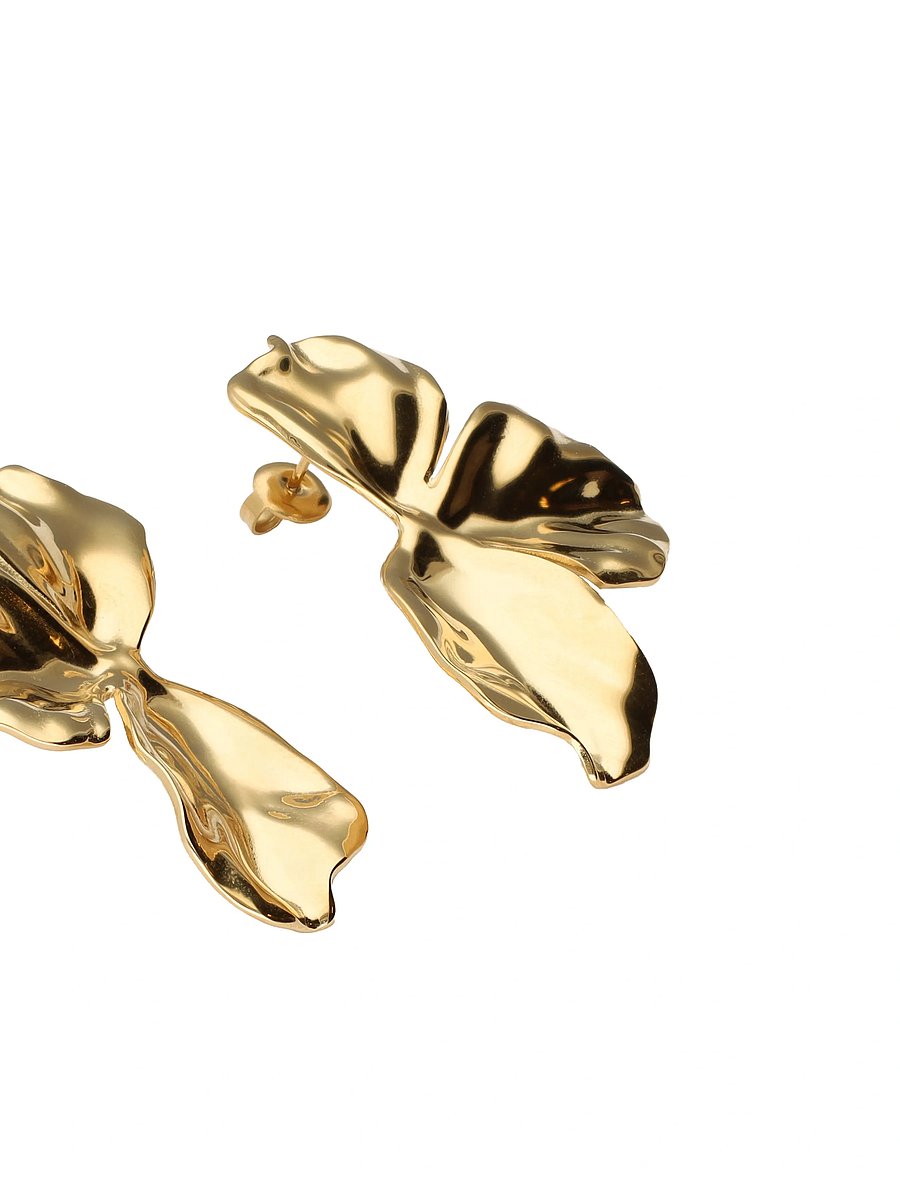 My Jewellery - Earstud half flower - statement øreringe - gold - 3