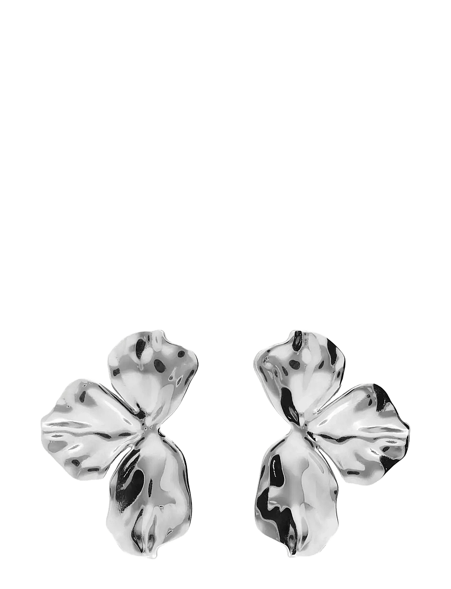My Jewellery - Earstud half flower - statement øreringe - silver - 0