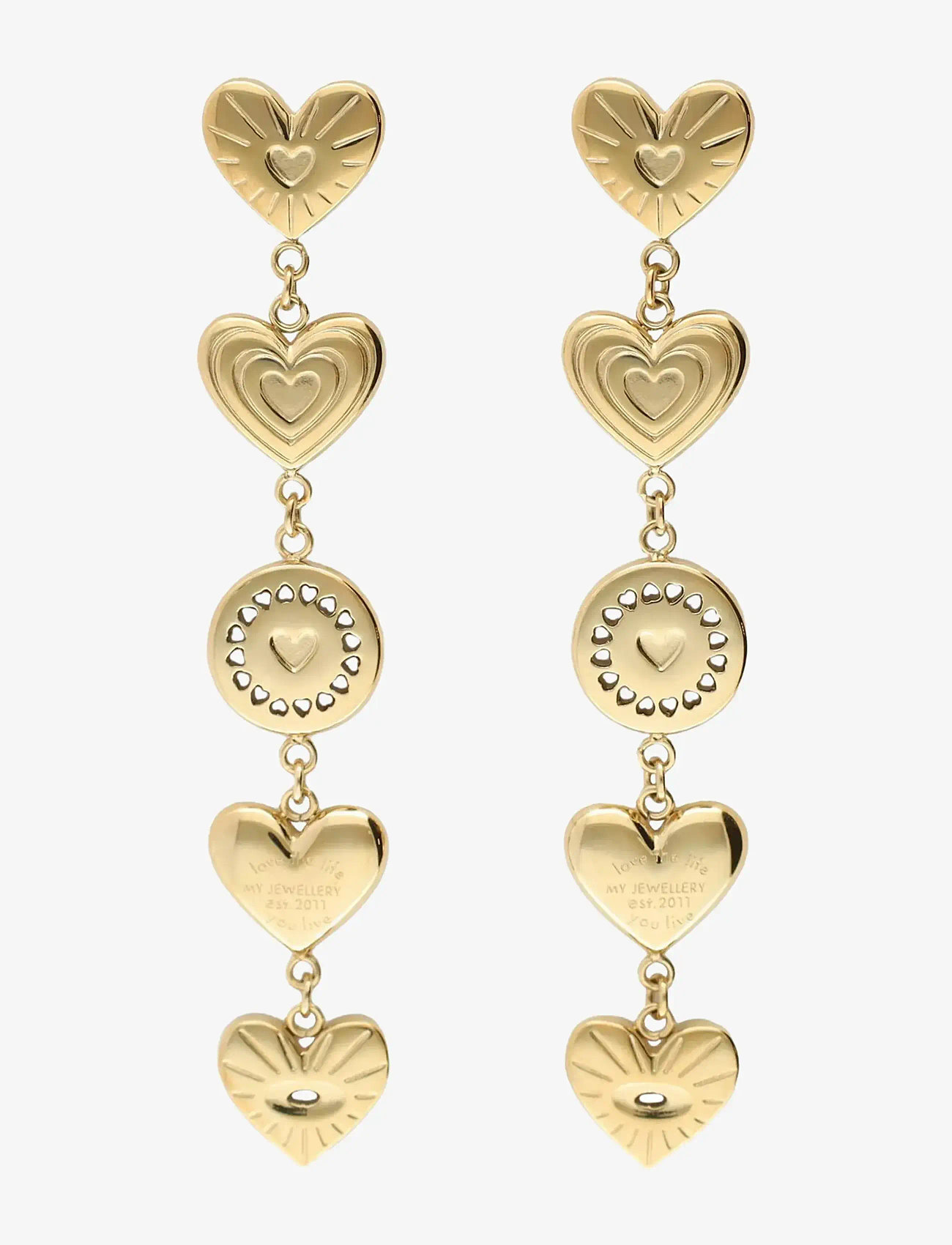 My Jewellery - Earrings CC heart chain - rippuvad kõrvarõngad - gold - 0