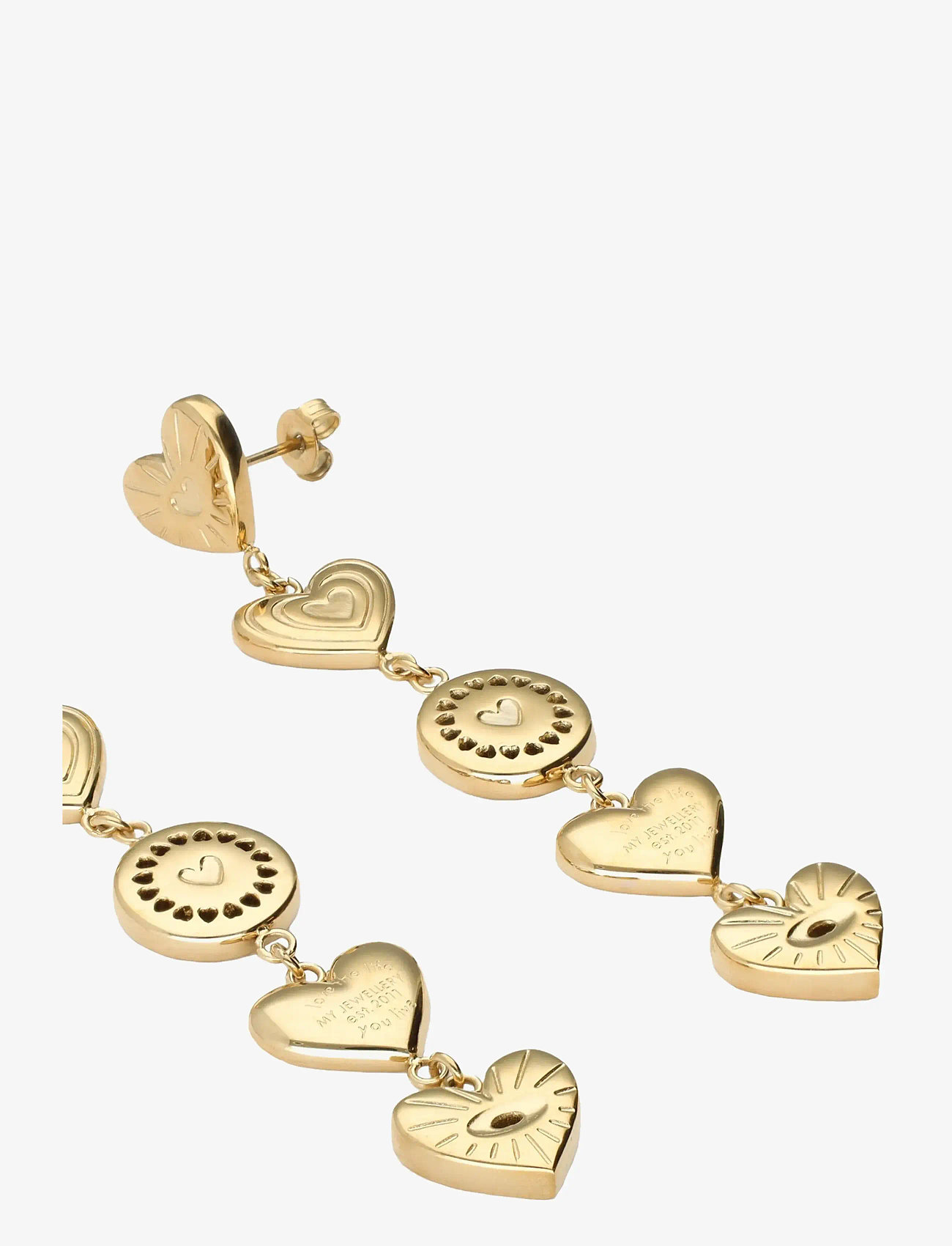 My Jewellery - Earrings CC heart chain - rippuvad kõrvarõngad - gold - 1