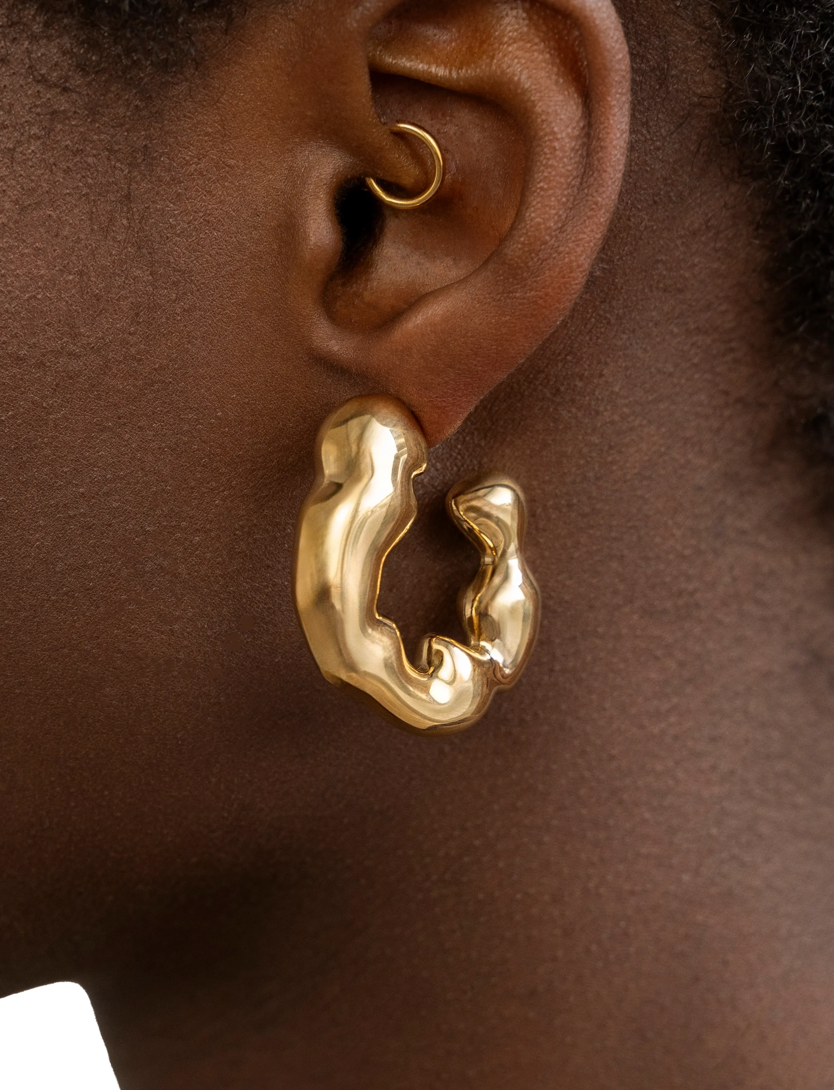 My Jewellery - Earring hoops organic - hoops - gold - 3