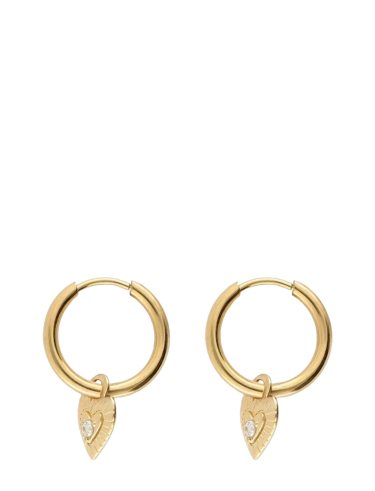 My Jewellery Earring mini hoop heart strass - Accessoires - GOLD / gold