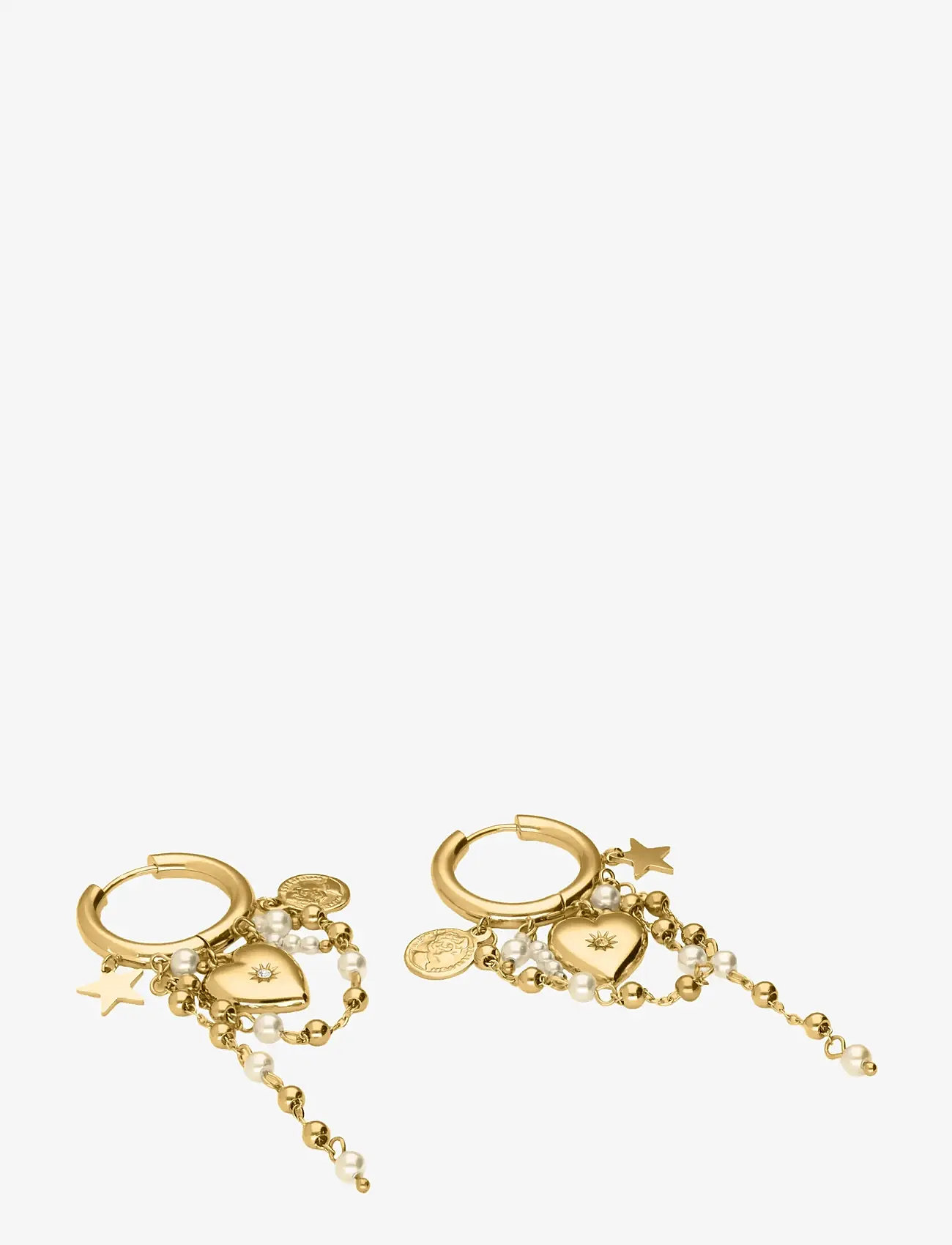 My Jewellery - Earrings heart pearl string - pärlörhängen - gold - 2