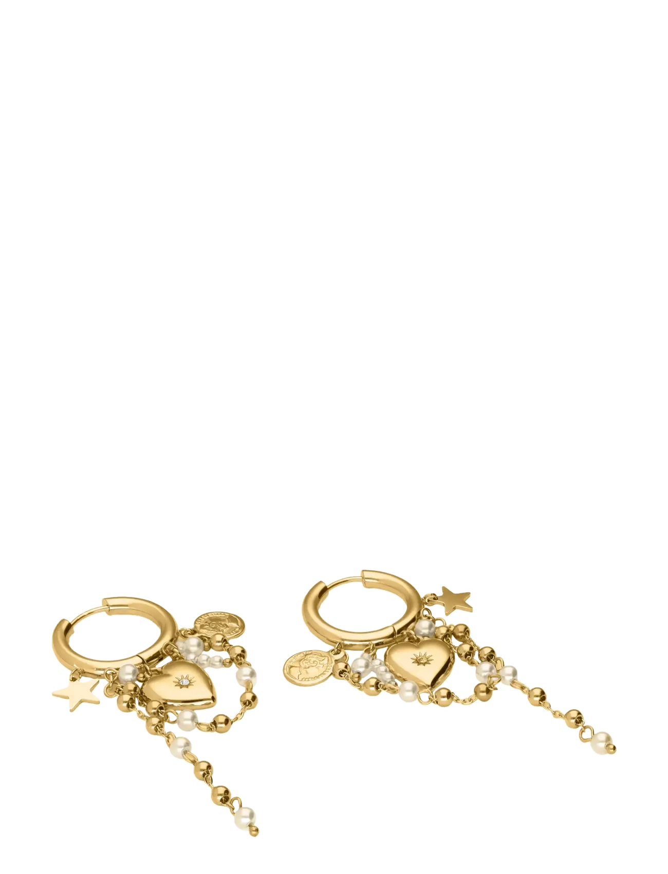 My Jewellery - Earrings heart pearl string - pearl earrings - gold - 2