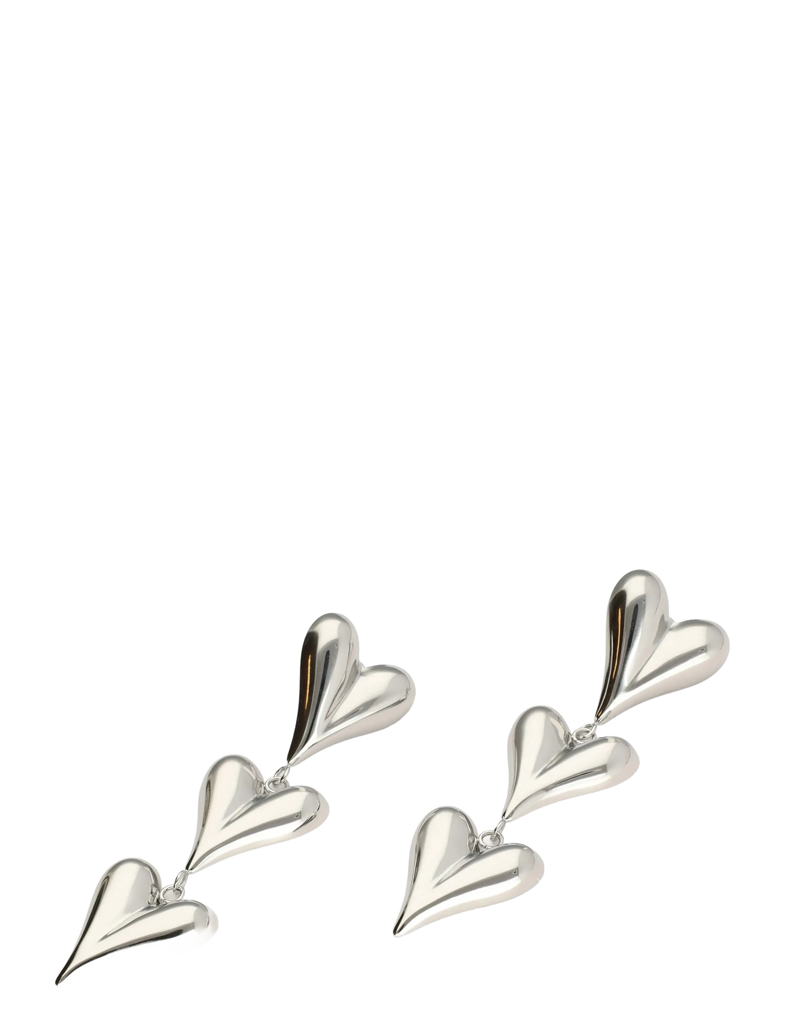 My Jewellery - Earrings 3 hearts - rippuvad kõrvarõngad - silver - 2