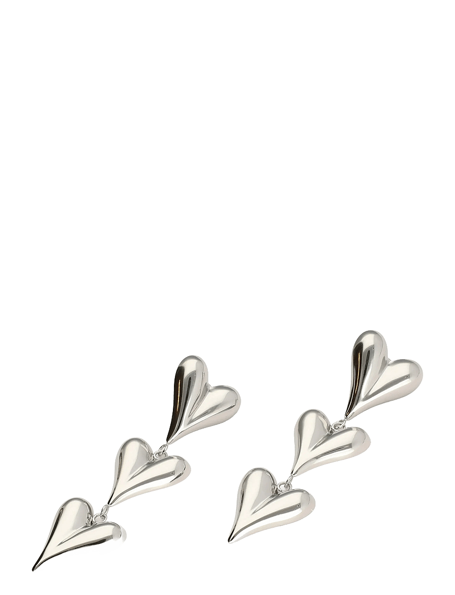 My Jewellery - Earrings 3 hearts - rippuvad kõrvarõngad - silver - 2