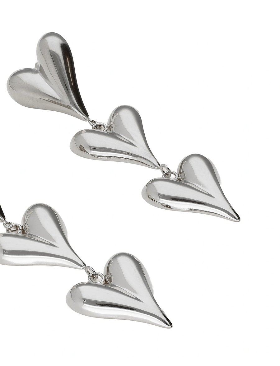 My Jewellery - Earrings 3 hearts - rippuvad kõrvarõngad - silver - 4