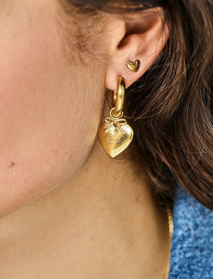 My Jewellery - Earrings heart New York - hringeyrnalokkar - gold - 2